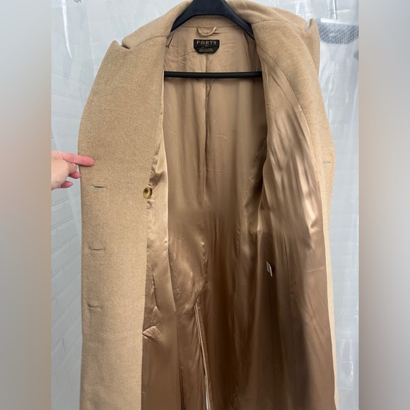 Ports 1961 Tan Double-Breasted Women's Coat - Picture 3 of 8